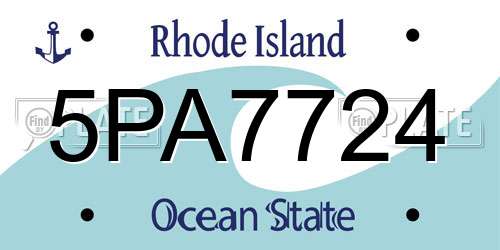 5PA7724 Rhode Island License Plate