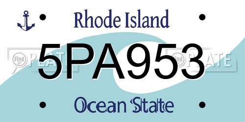 5PA953 Rhode Island License Plate