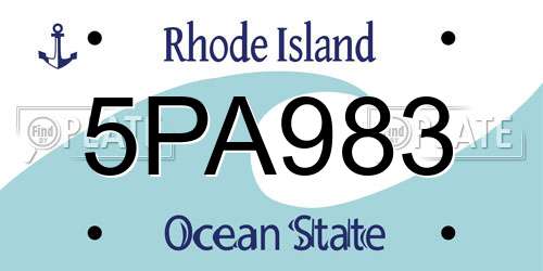 5PA983 Rhode Island License Plate