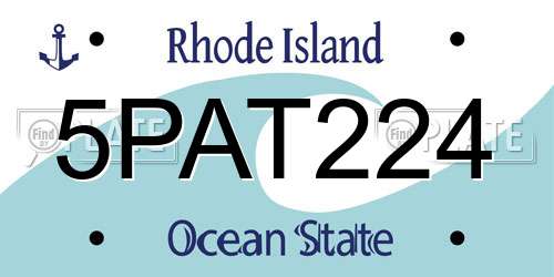 5PAT224 Rhode Island License Plate