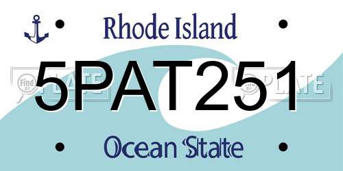 5PAT251 Rhode Island License Plate