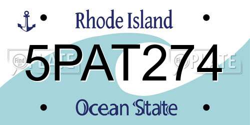 5PAT274 Rhode Island License Plate