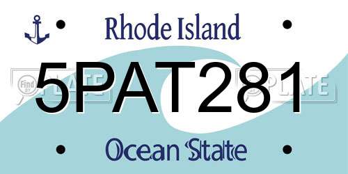 5PAT281 Rhode Island License Plate
