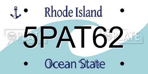 5PAT62 Rhode Island License Plate