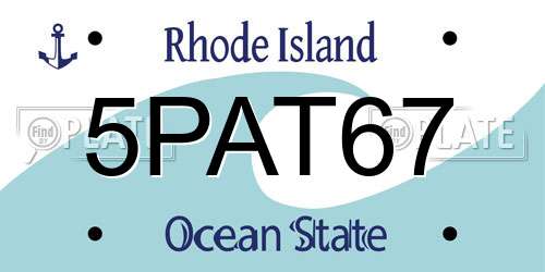 5PAT67 Rhode Island License Plate