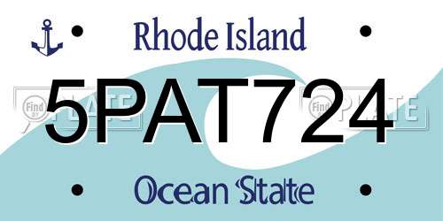 5PAT724 Rhode Island License Plate