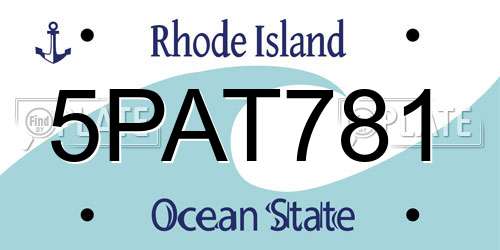 5PAT781 Rhode Island License Plate