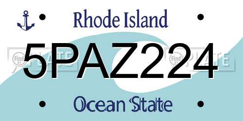 5PAZ224 Rhode Island License Plate