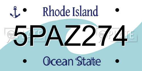 5PAZ274 Rhode Island License Plate