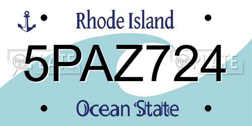 5PAZ724 Rhode Island License Plate