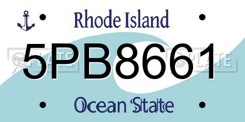 5PB8661 Rhode Island License Plate