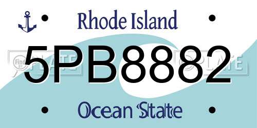 5PB8882 Rhode Island License Plate
