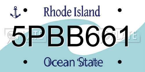 5PBB661 Rhode Island License Plate