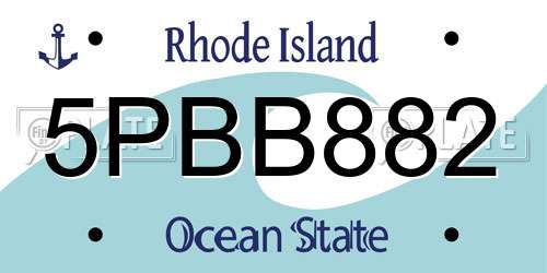 5PBB882 Rhode Island License Plate