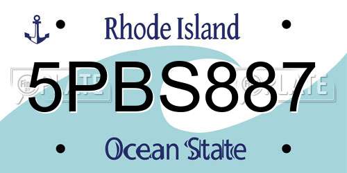 5PBS887 Rhode Island License Plate