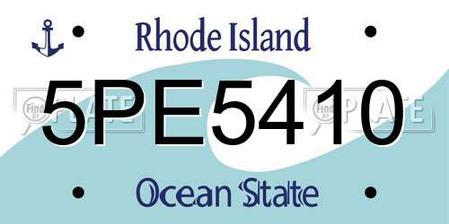 5PE5410 Rhode Island License Plate