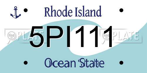 5PI111 Rhode Island License Plate
