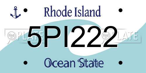 5PI222 Rhode Island License Plate