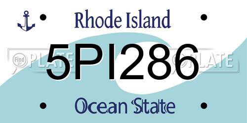 5PI286 Rhode Island License Plate