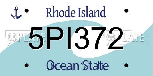 5PI372 Rhode Island License Plate
