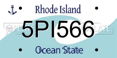 5PI566 Rhode Island License Plate
