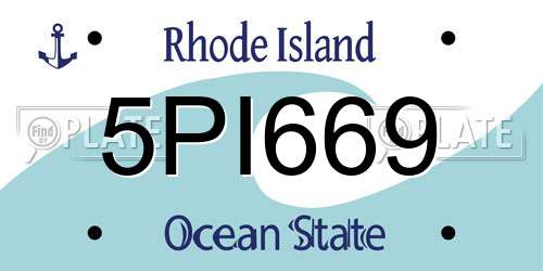 5PI669 Rhode Island License Plate