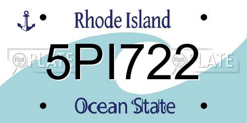 5PI722 Rhode Island License Plate