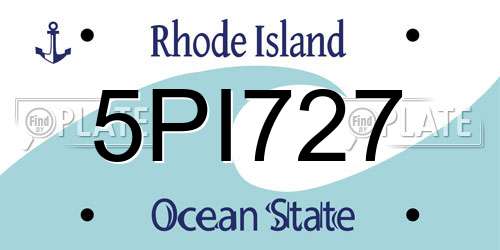 5PI727 Rhode Island License Plate