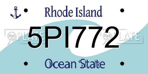 5PI772 Rhode Island License Plate