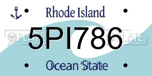 5PI786 Rhode Island License Plate