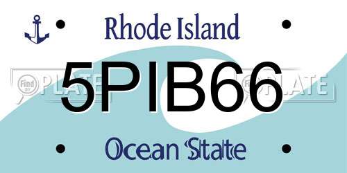 5PIB66 Rhode Island License Plate