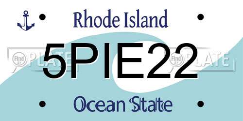 5PIE22 Rhode Island License Plate