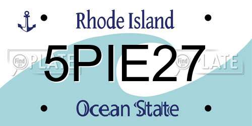 5PIE27 Rhode Island License Plate