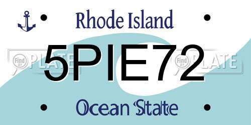 5PIE72 Rhode Island License Plate
