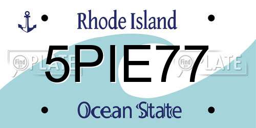 5PIE77 Rhode Island License Plate