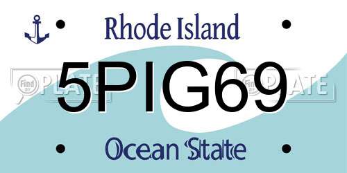 5PIG69 Rhode Island License Plate