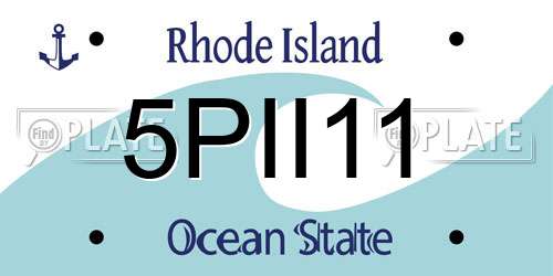 5PII11 Rhode Island License Plate