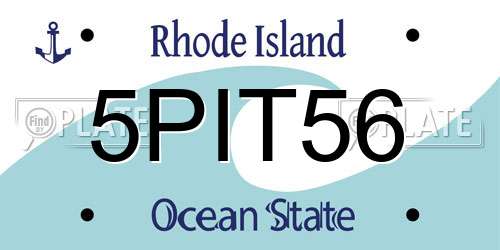5PIT56 Rhode Island License Plate
