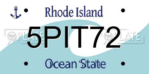 5PIT72 Rhode Island License Plate