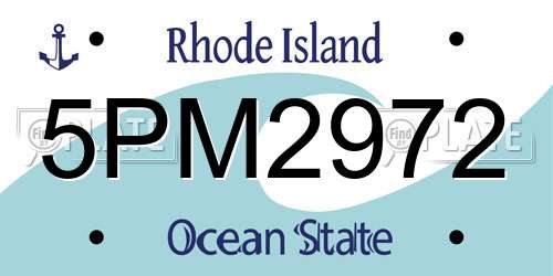 5PM2972 Rhode Island License Plate