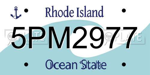 5PM2977 Rhode Island License Plate