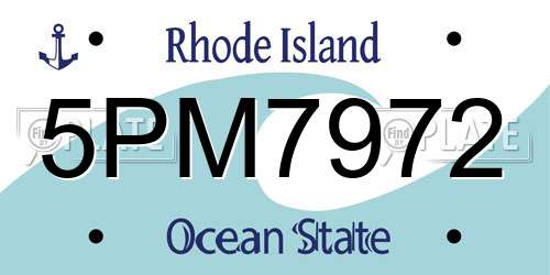 5PM7972 Rhode Island License Plate
