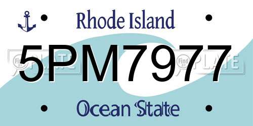 5PM7977 Rhode Island License Plate