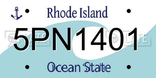 5PN1401 Rhode Island License Plate