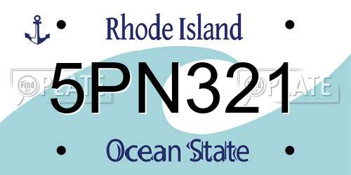 5PN321 Rhode Island License Plate
