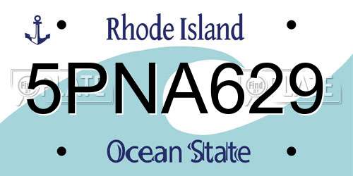 5PNA629 Rhode Island License Plate