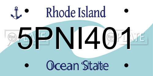 5PNI401 Rhode Island License Plate
