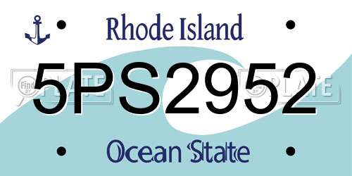 5PS2952 Rhode Island License Plate