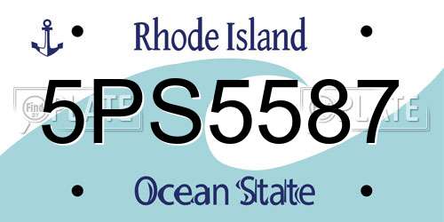 5PS5587 Rhode Island License Plate