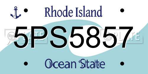 5PS5857 Rhode Island License Plate
